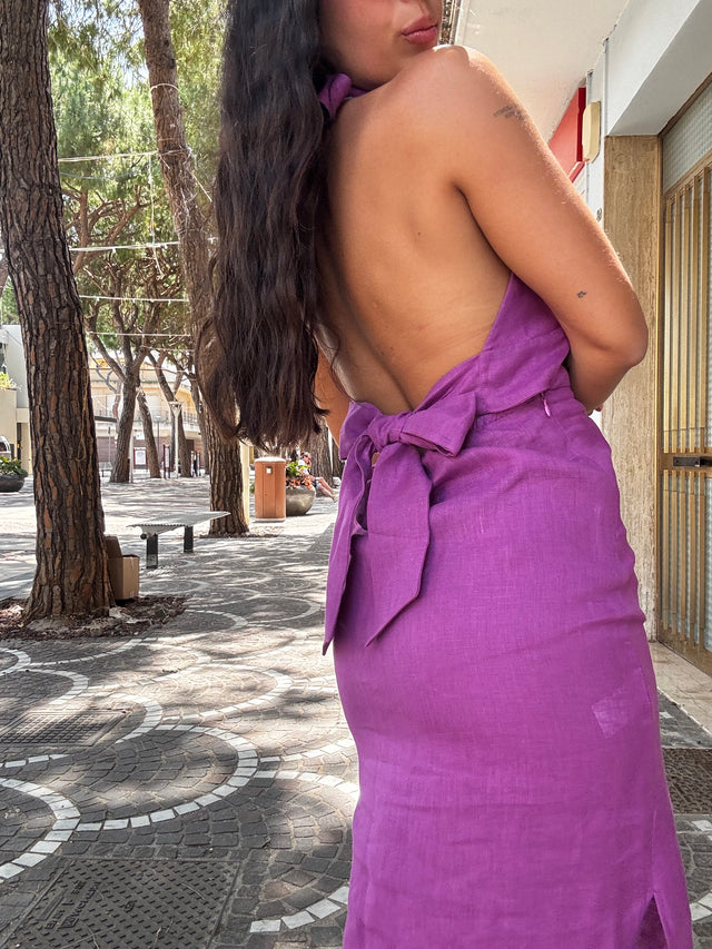 Vestito in Lino con fiocco