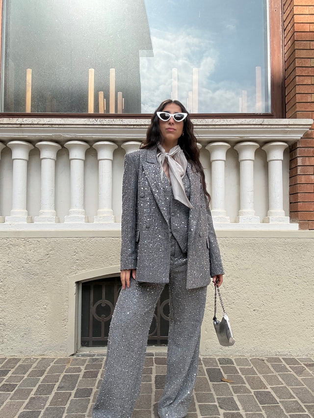 Giacca paillettes e perline