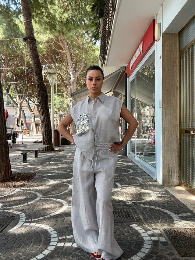 Pantalone lungo in lino