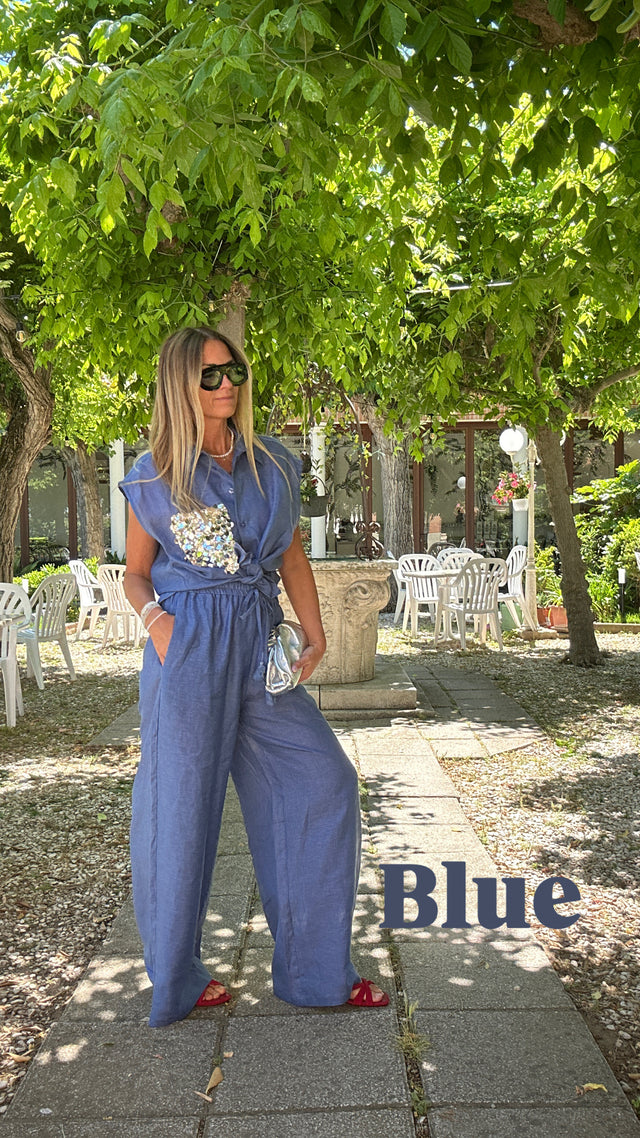 Pantalone lungo in lino