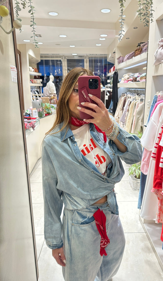 Camicia Jeans Bandana