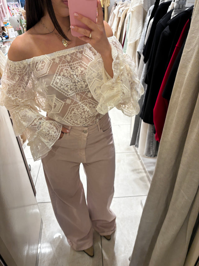 Top Boho chic a barchetta