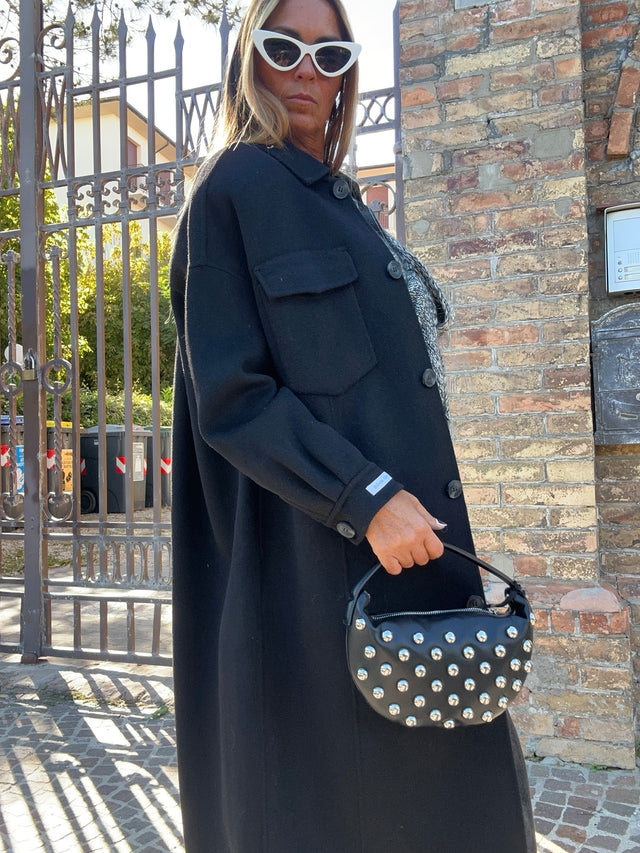 Borsa Croissant Studded