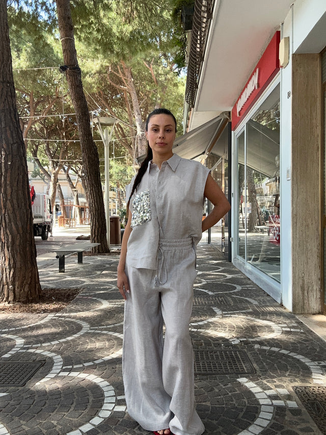 Pantalone lungo in lino