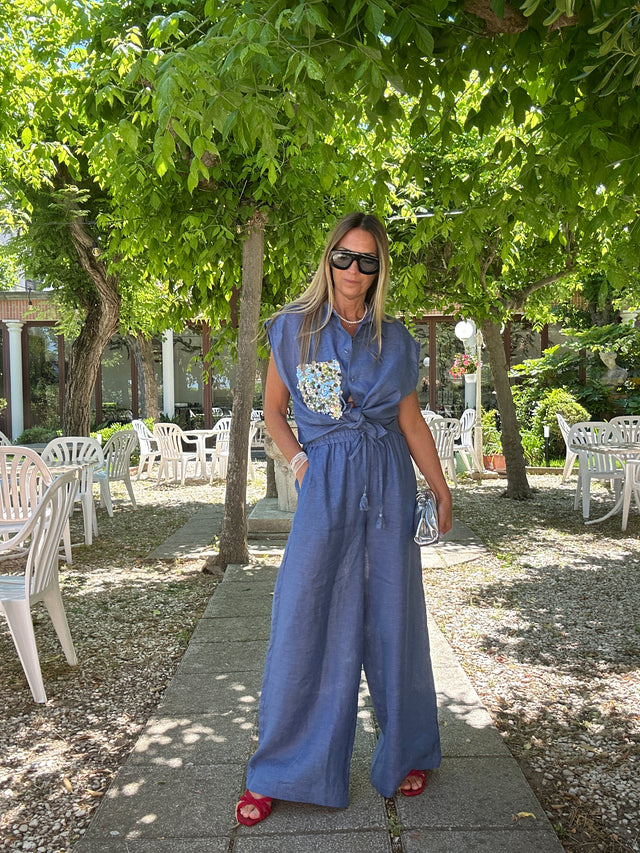 Pantalone lungo in lino