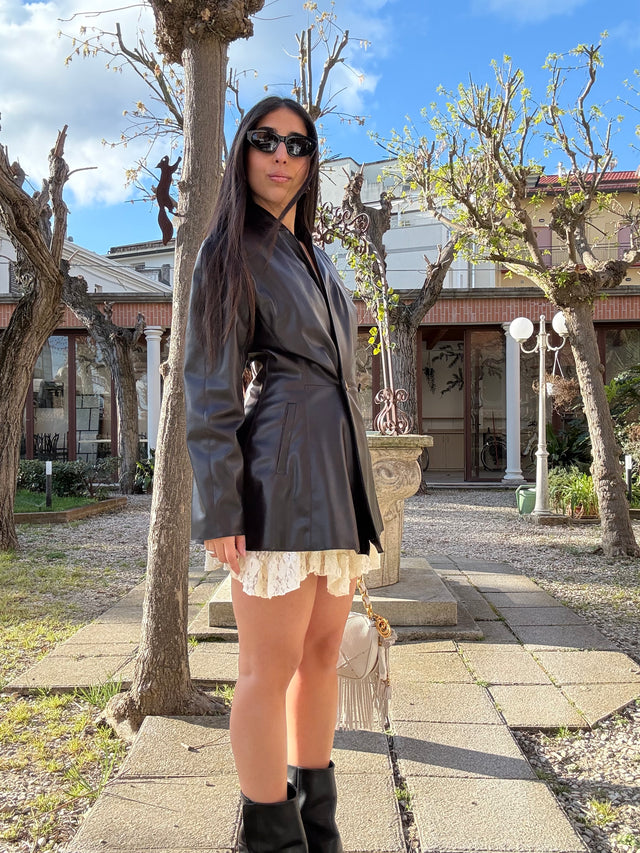 Giacca giubotto in ecopelle