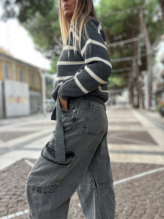 Jeans Cargo Grigio