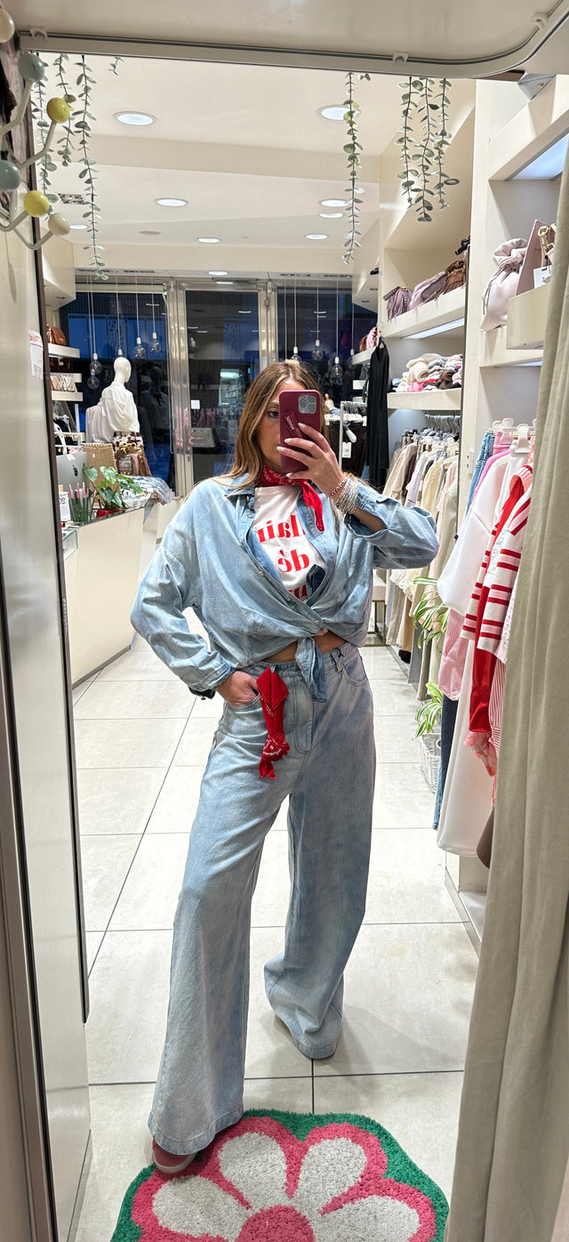 Camicia Jeans Bandana