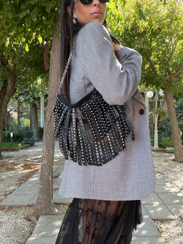 Carrie frange in pelle