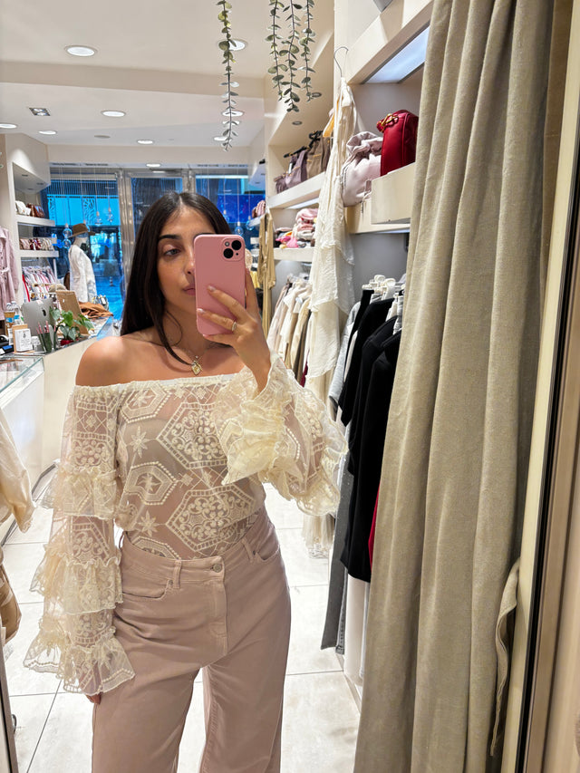 Top Boho chic a barchetta