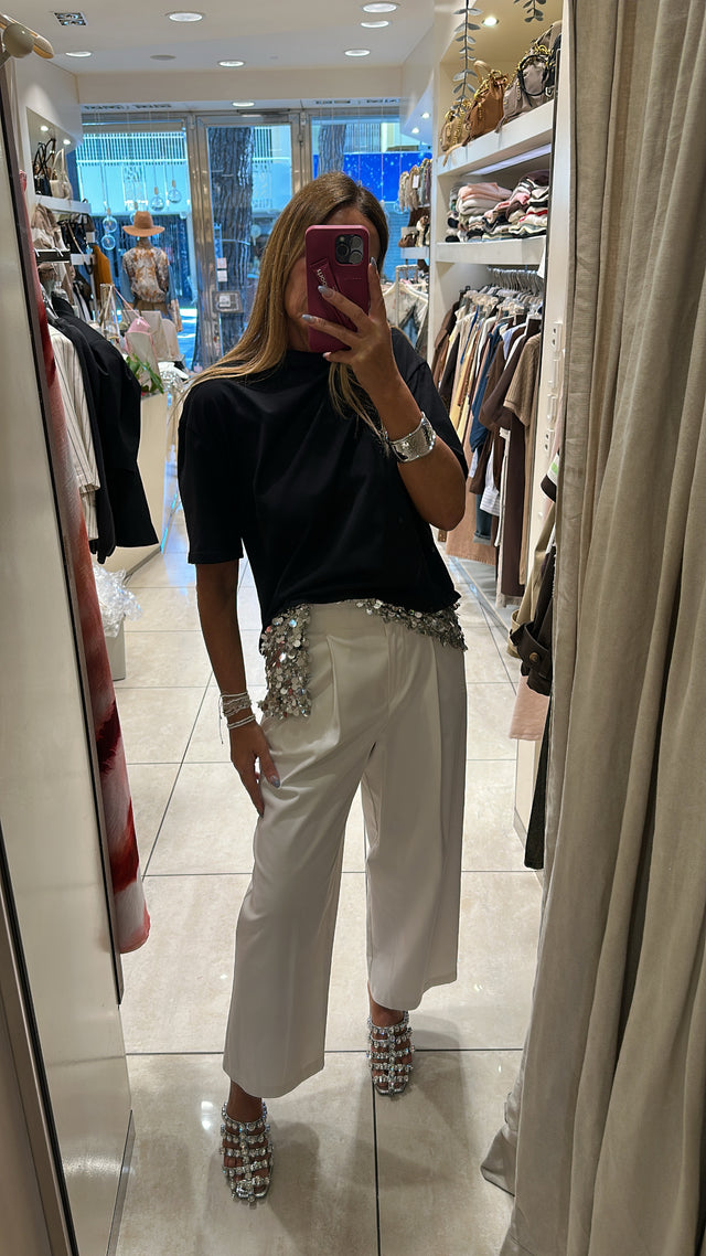 T-shirt Asimmetrica Pailettes