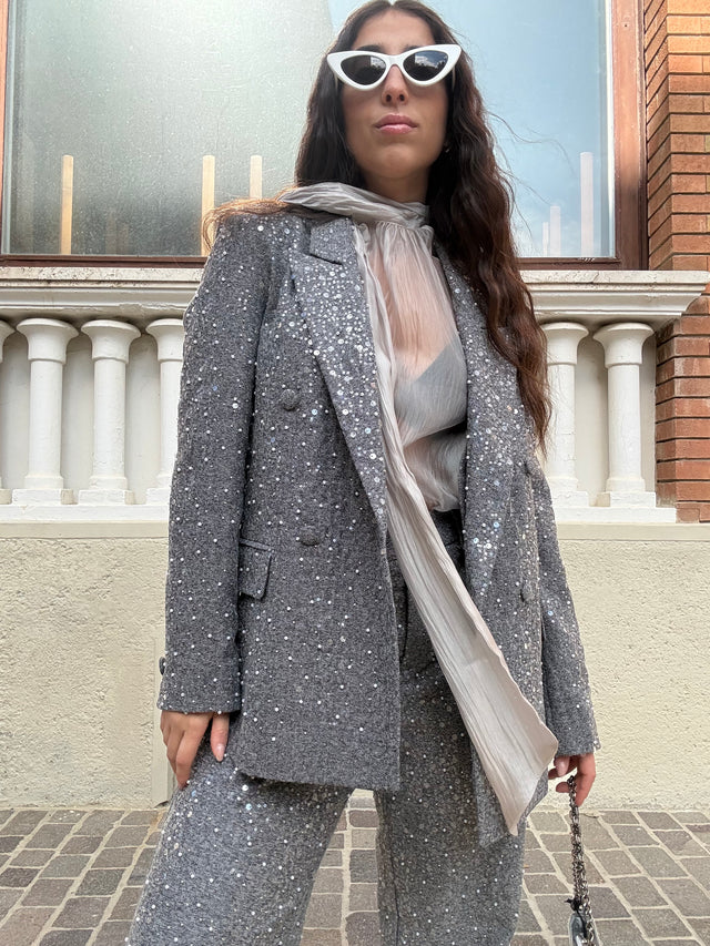 Giacca paillettes e perline