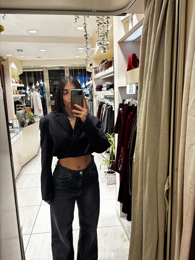 Blazer corto con lacci